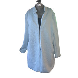 Women's Guillaume Light Blue Textured Open Front Jacket L